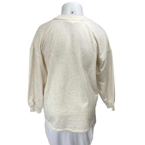 H&M Women's Cream Mickey Mouse Disney Long Sleeve Sweater Sweatshirt Top Size L - Picture 2 of 3